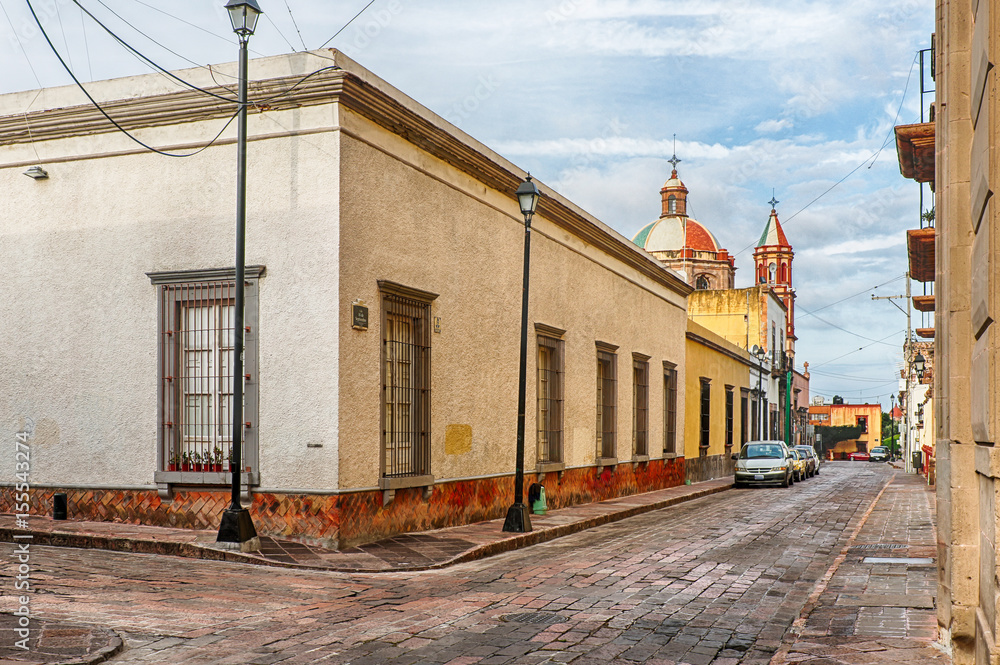 The streets of Queretaro, Mexico in the early morning The streets of Queretaro, Mexico in the early morning