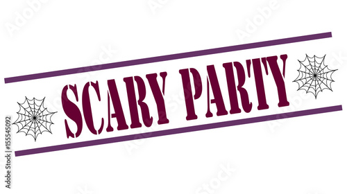Scary party stamp on white