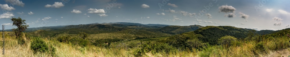 Panorama landscape at the Hluhluwe Nationalpark