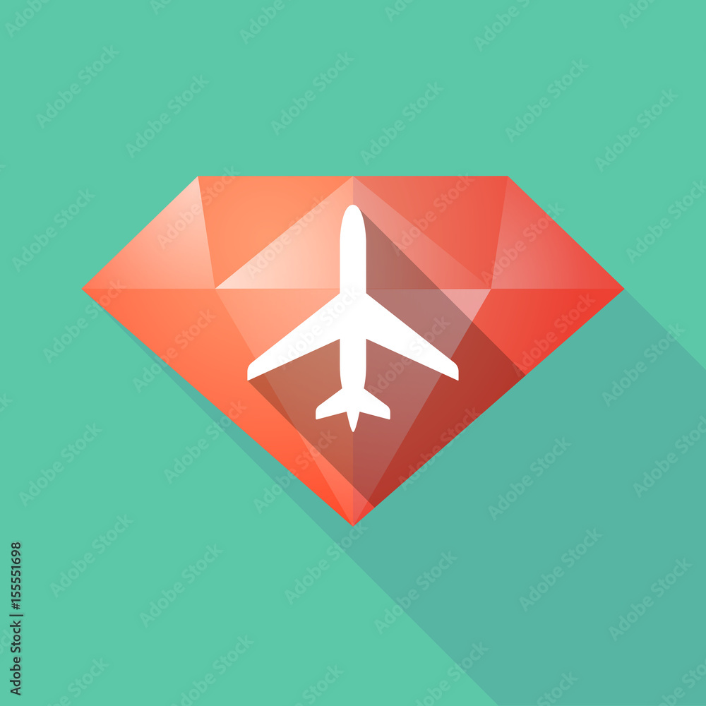 Long shadow diamond with a plane Long shadow diamond with a plane