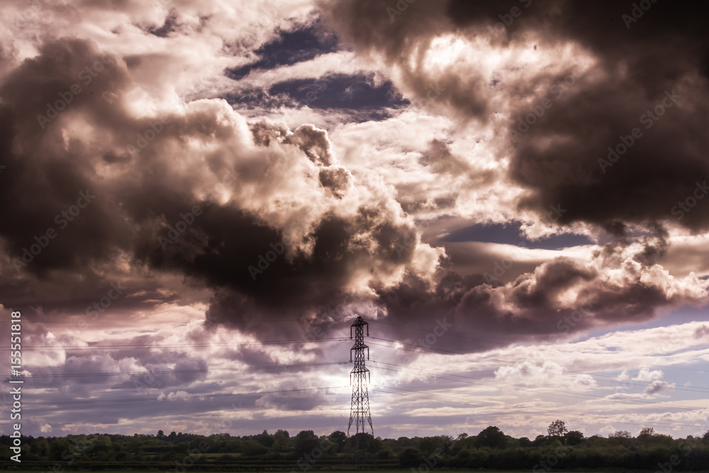 Stormy Clouds Above Solitary Pylon