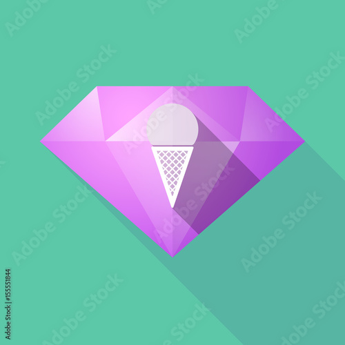 Long shadow diamond with a cone ice cream