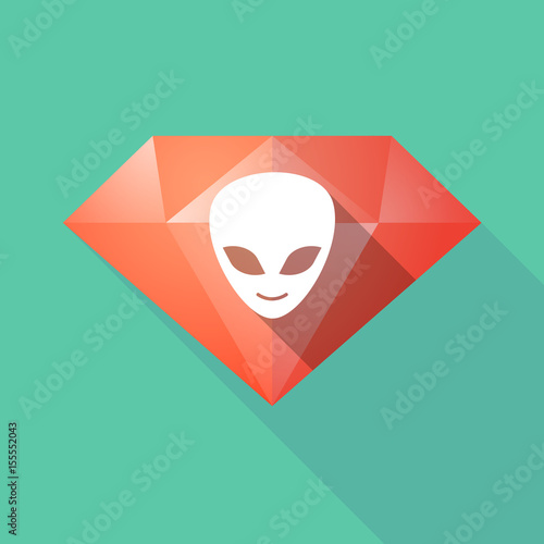 Long shadow diamond with an alien face