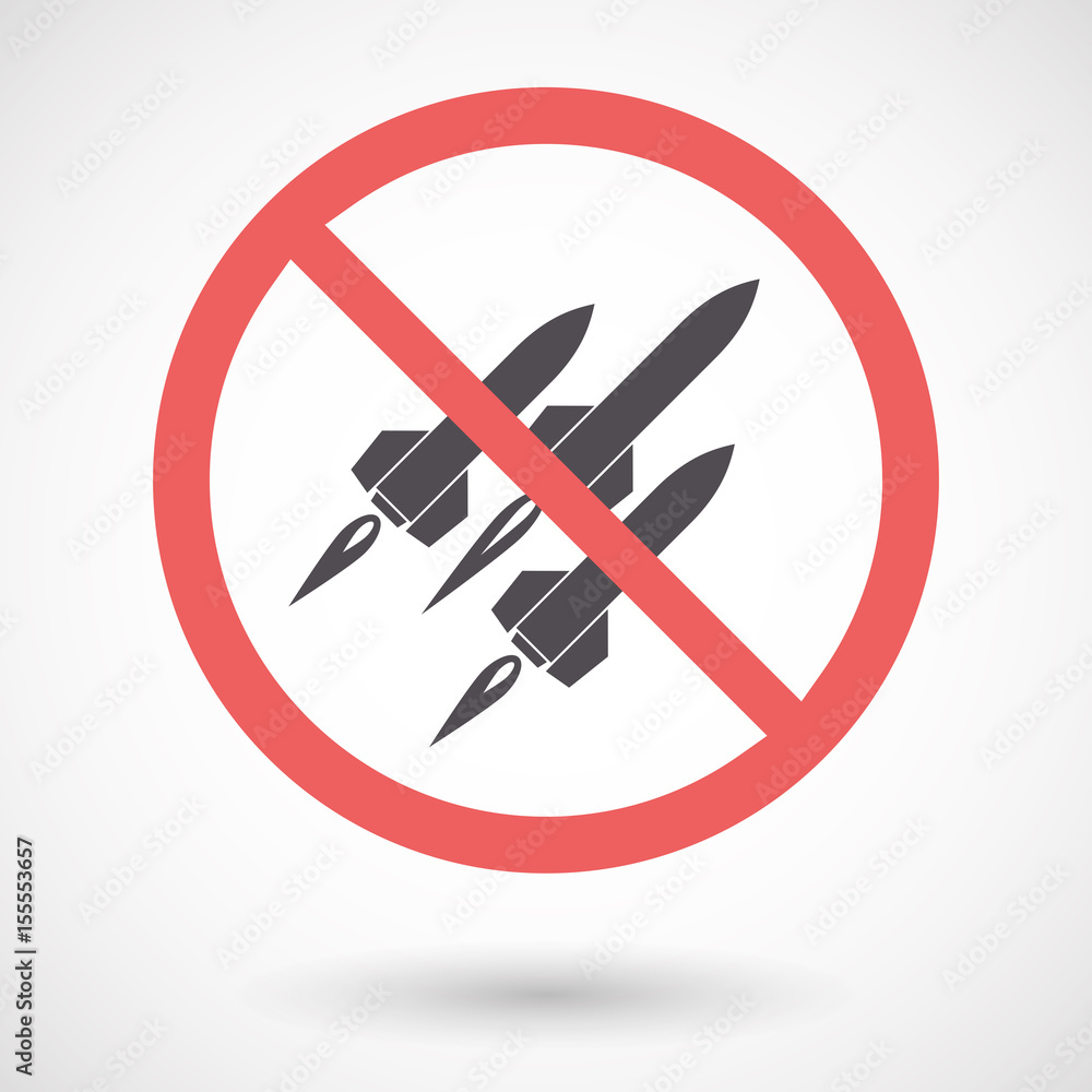 Isolated forbidden signal with missiles Isolated forbidden signal with missiles
