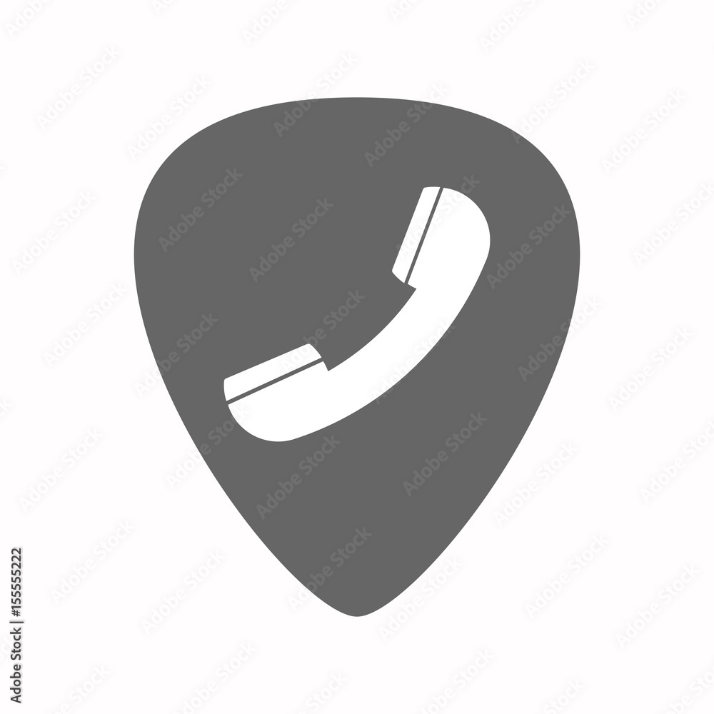 Isolated guitar plectrum with a phone Isolated guitar plectrum with a phone