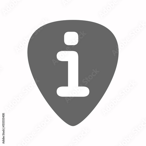 Isolated guitar plectrum with an info sign