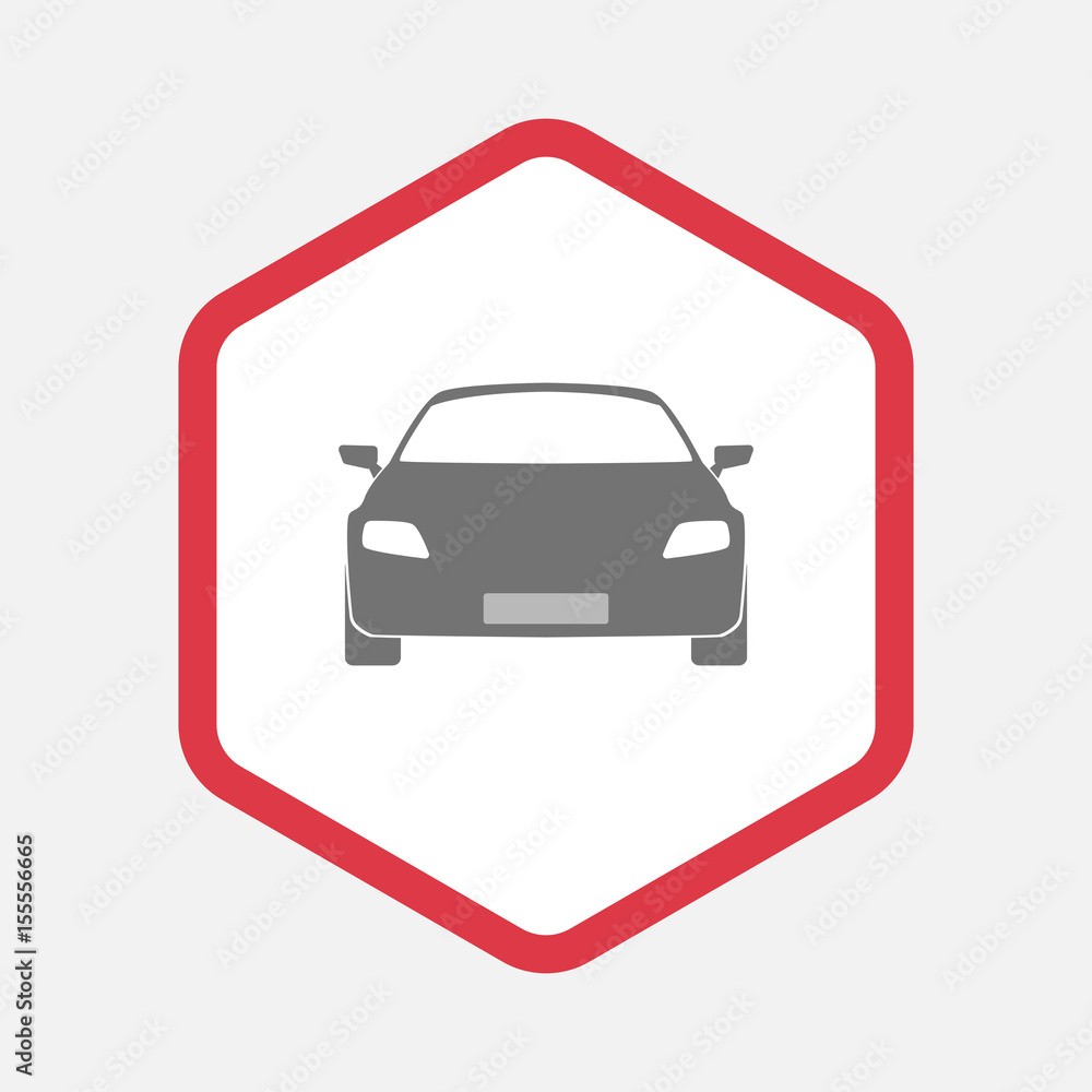 Isolated hexagon with a car