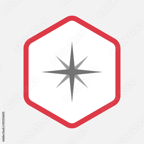Isolated hexagon with a sparkle