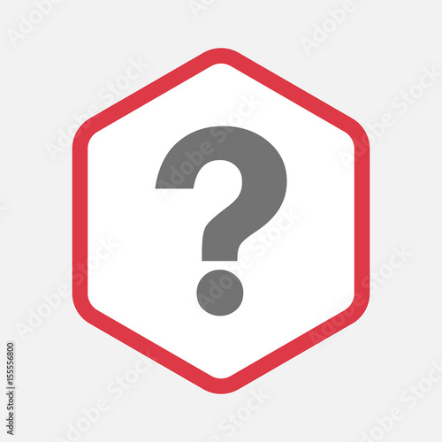Isolated hexagon with a question sign