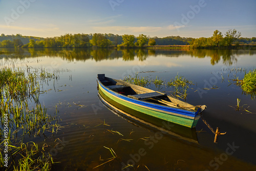 Fishing boat  river Nogat  Poland