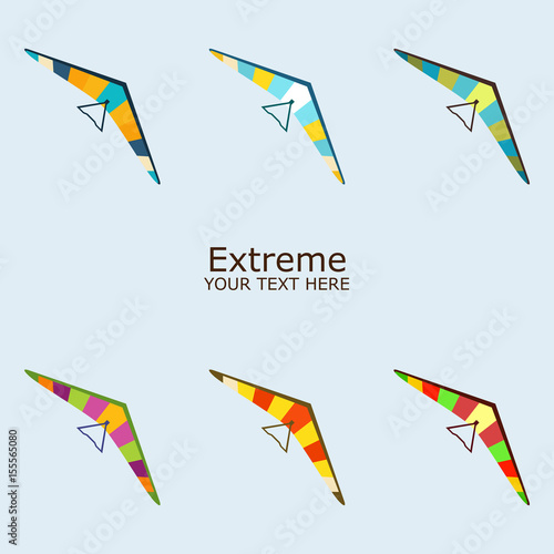 Paraplane in different color vector illustration photo