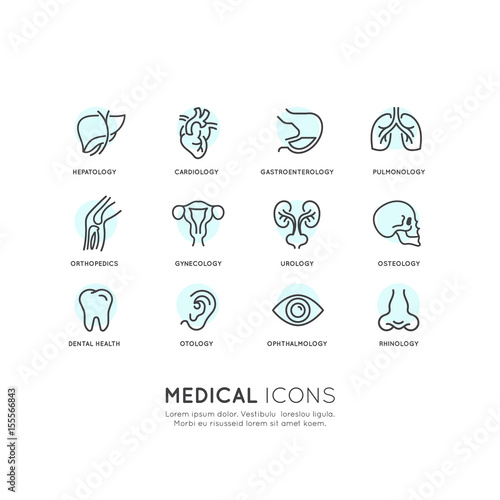 Vector Icon Style Illustration of Medical Health Services