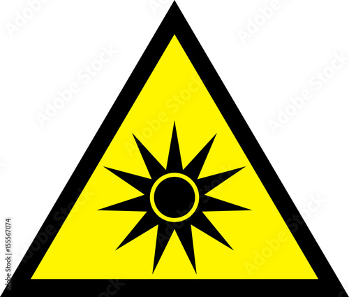 UV yellow safety sign - UV Warning Sign.