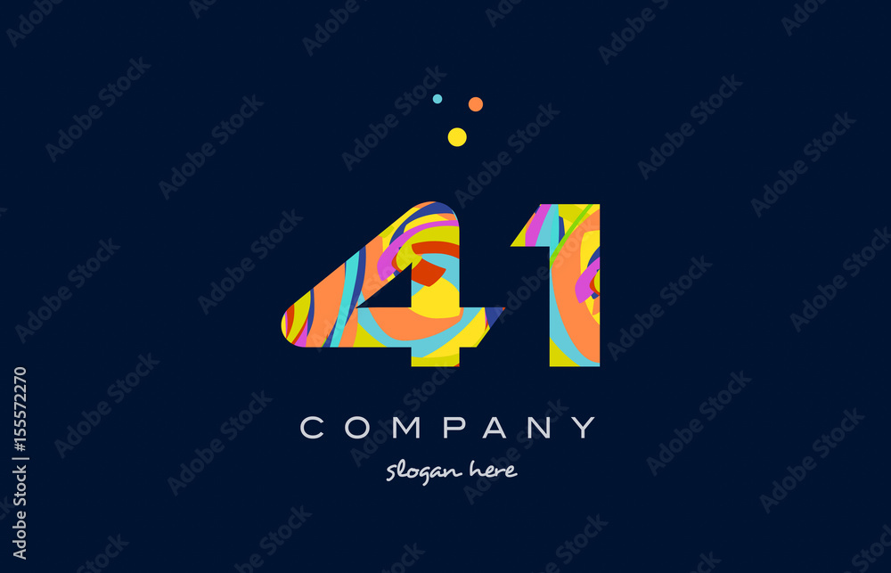 Naklejka premium 41 colorful digit number numeral logo icon