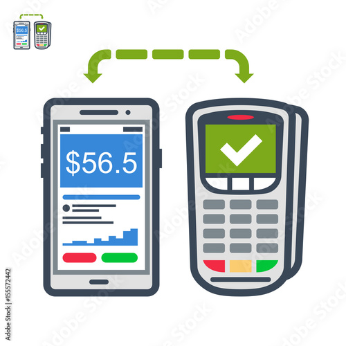 Phone and terminal flat vector icon