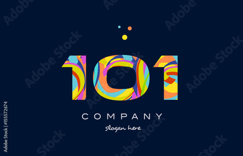 101 colorful digit number numeral logo icon