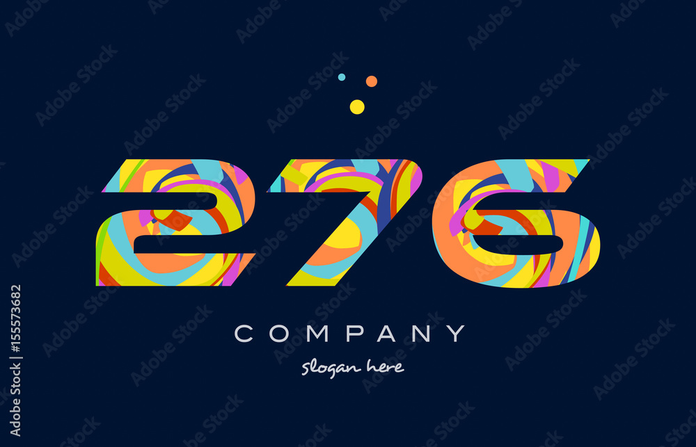 276 colorful digit number numeral logo icon