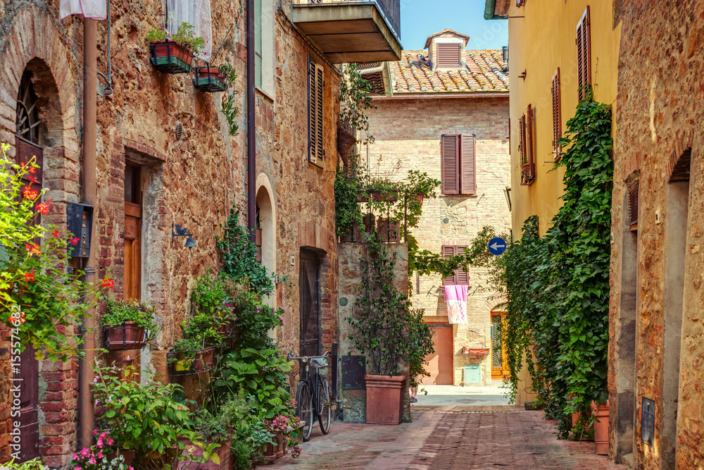 Alley in old town, Tuscany, Italy