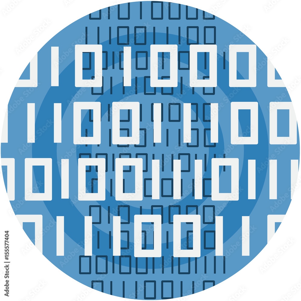 Binary Code Abstract Icon Illustration. Computer code pattern Technology concept isolated vector. Transparent.