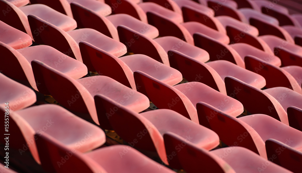 Fototapeta premium Close up red seats of stadium.