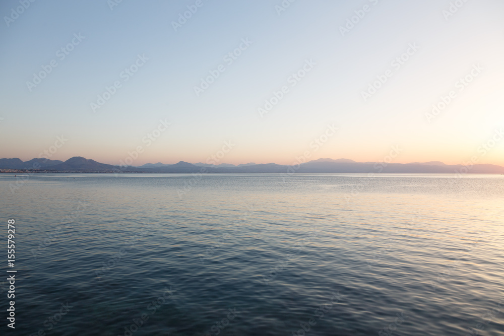 Sunset from Loutraki beach, Gulf of Corinth, Greece