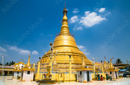 Botahtaung temple with blue sky, Yangon, Myanmar