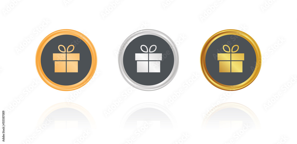 Geschenk - Präsent - Bronze, Silber, Gold Buttons Geschenk - Präsent - Bronze, Silber, Gold Buttons