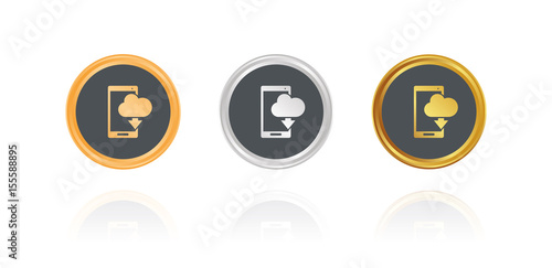 Smartphone mit Cloud-Service - Bronze, Silber, Gold Buttons