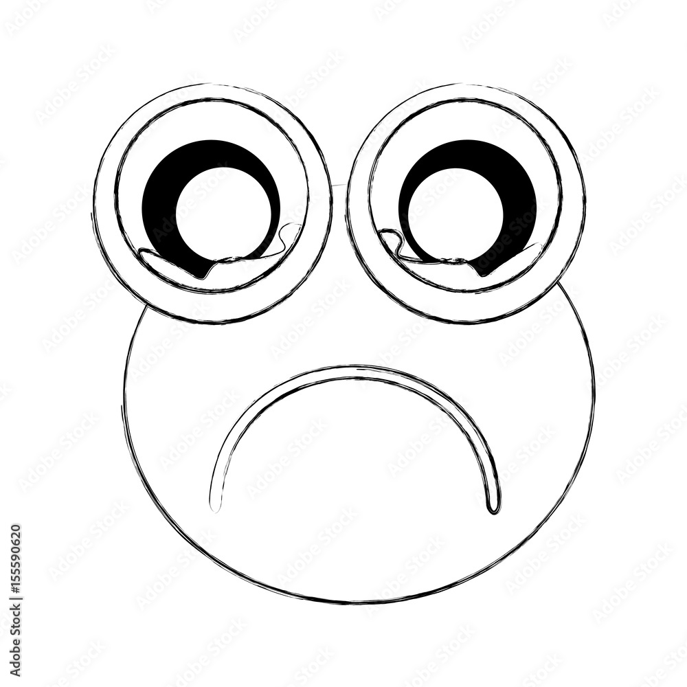 Fototapeta premium comic sad frog character icon vector illustration design