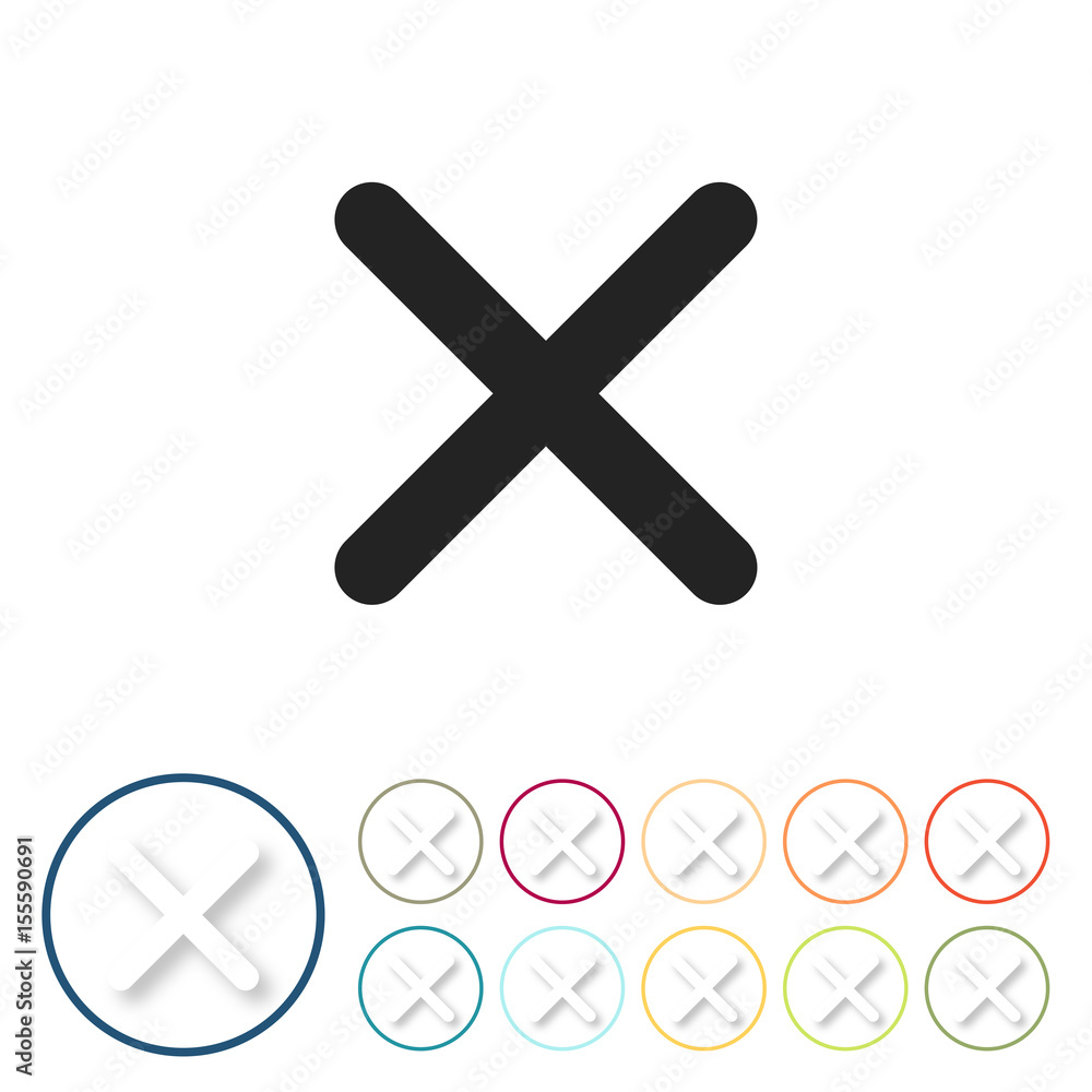 Bunte 3D Buttons - Kreuz