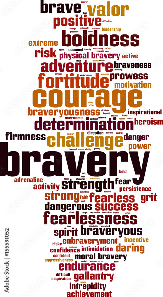 Obraz premium Bravery word cloud