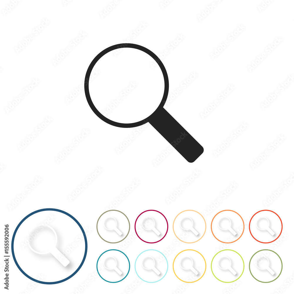 Bunte 3D Buttons - Lupe Suche Bunte 3D Buttons - Lupe Suche