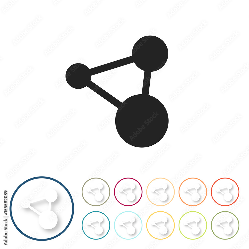 Bunte 3D Buttons - Netzwerk Verknüpfung Bunte 3D Buttons - Netzwerk Verknüpfung