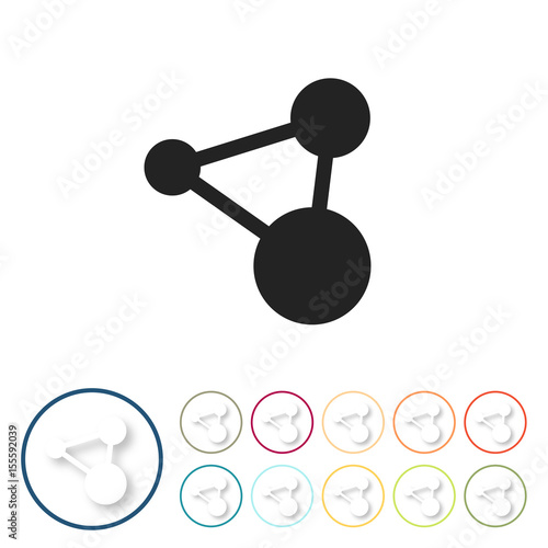 Bunte 3D Buttons - Netzwerk Verknüpfung