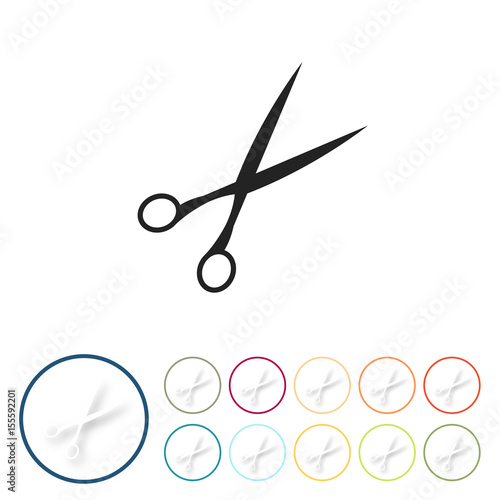 Bunte 3D Buttons - Schere