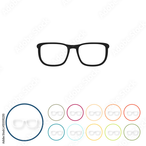 Bunte 3D Buttons - Brille