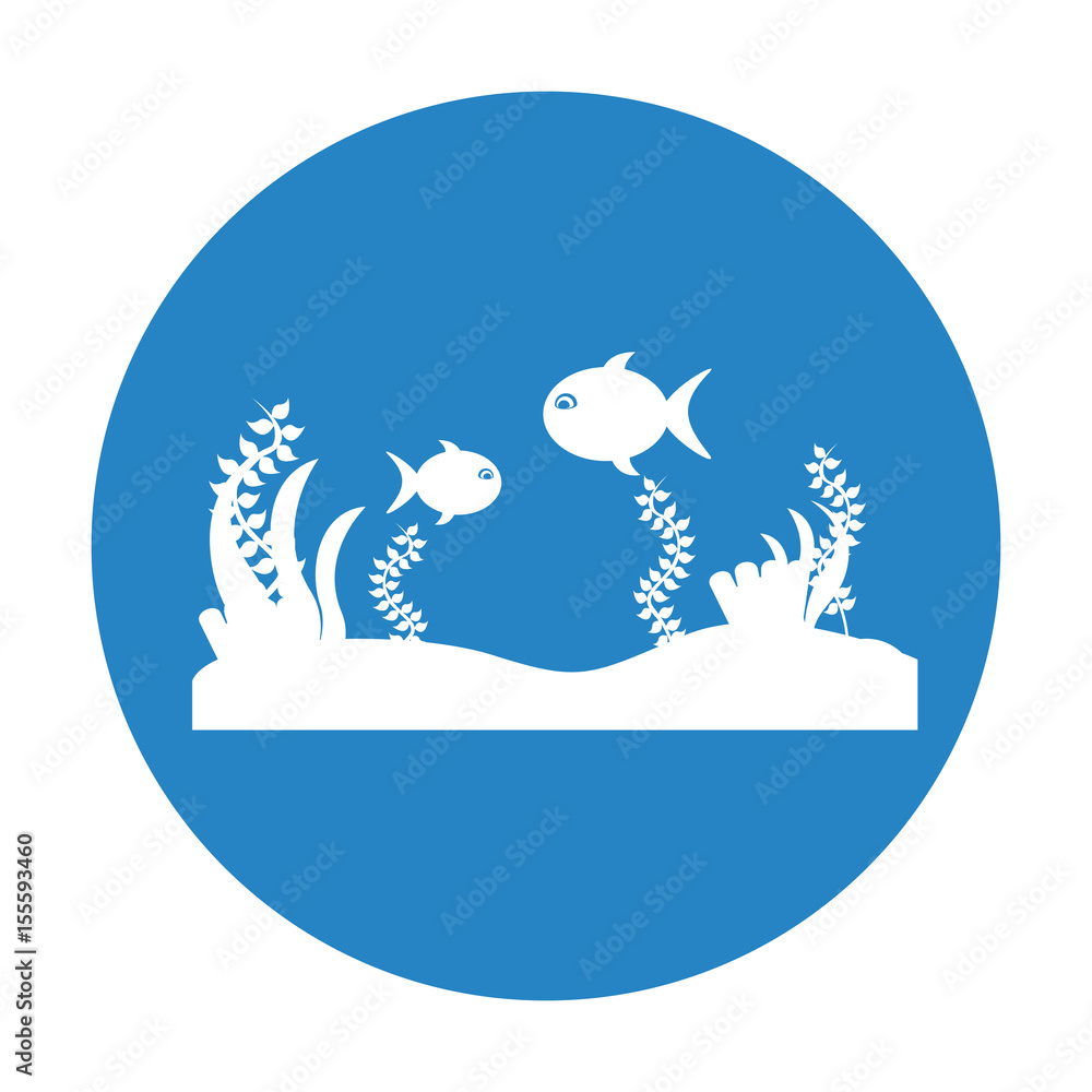 Naklejka premium Seafloor scene isolated icon vector illustration design