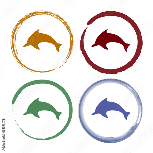 Pinselstrich Icon Set - Delfin