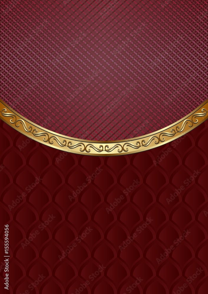 Decorative background with vintage pattern and golden ornaments