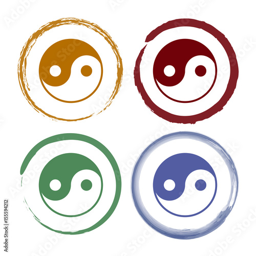 Pinselstrich Icon Set - Yin Yang