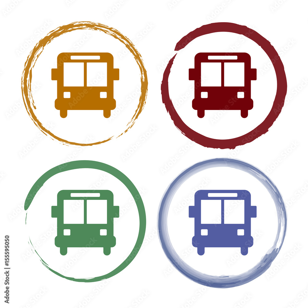 Pinselstrich Icon Set - Bus Pinselstrich Icon Set - Bus
