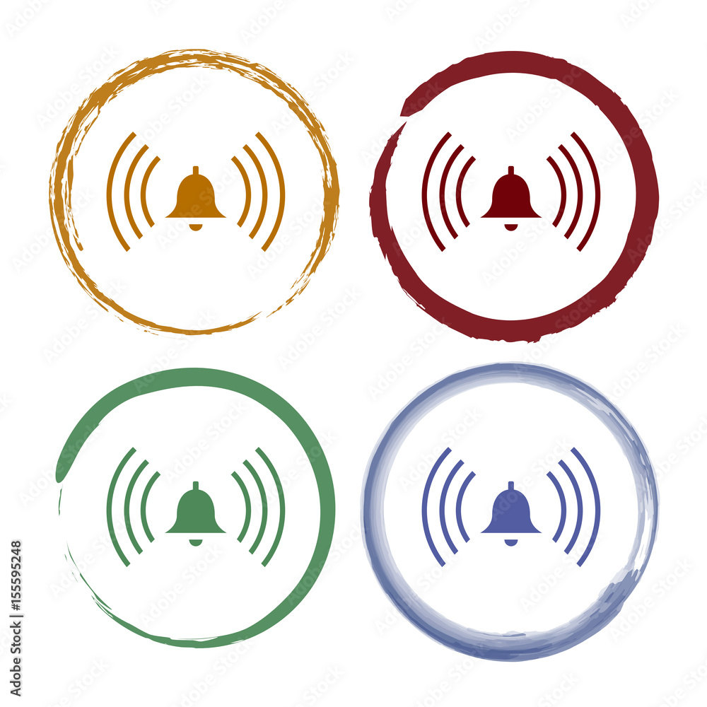 Pinselstrich Icon Set - Alarmglocke Pinselstrich Icon Set - Alarmglocke