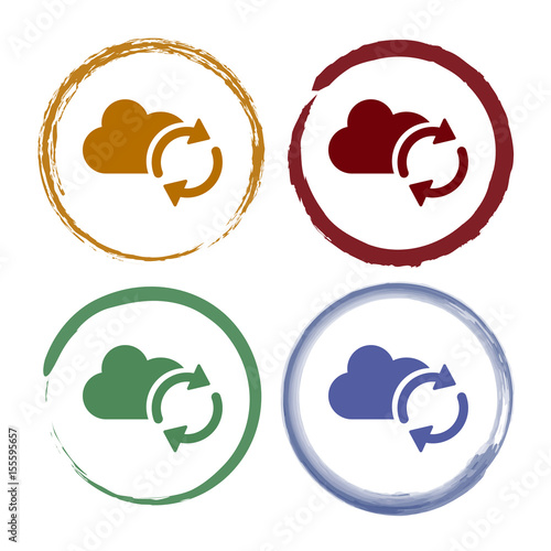 Pinselstrich Icon Set - Wolke synchronisieren