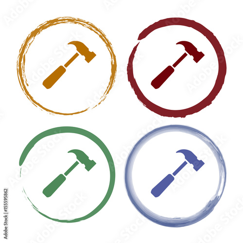 Pinselstrich Icon Set - Hammer