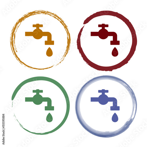 Pinselstrich Icon Set - Wasserhahn