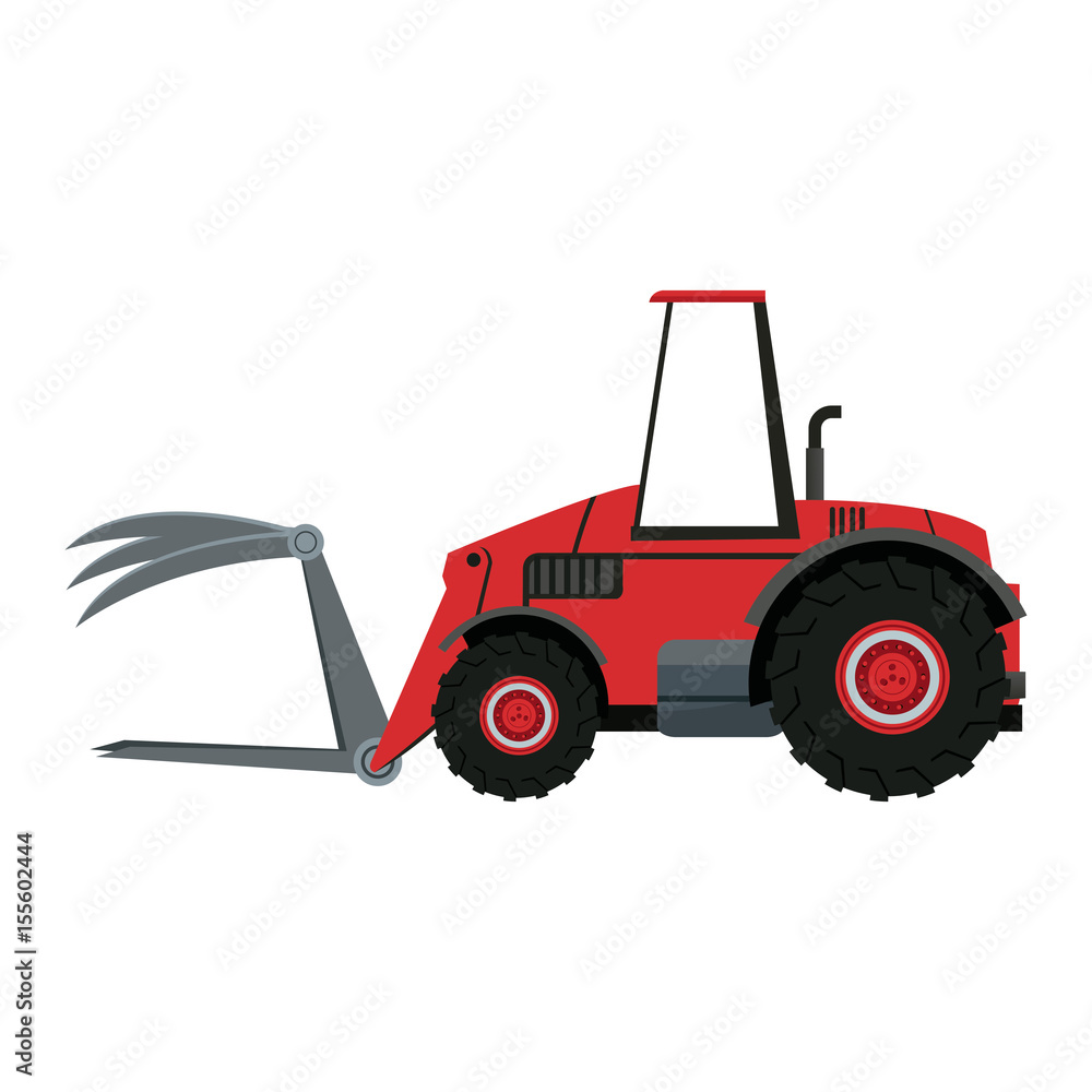 Fototapeta premium agriculture vehicle concept - cultivation seeding and harvesting packing and transportation vector illustration