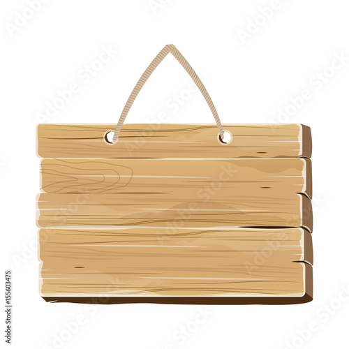 wooden rustic signboard hanging from a rope vector illustration