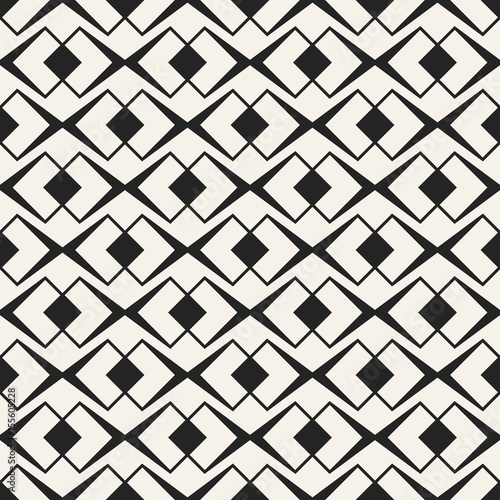 Abstract concept vector monochrome geometric pattern. Black and white minimal background. Creative illustration template. Seamless stylish texture. For wallpaper, surface, web design, textile, decor.