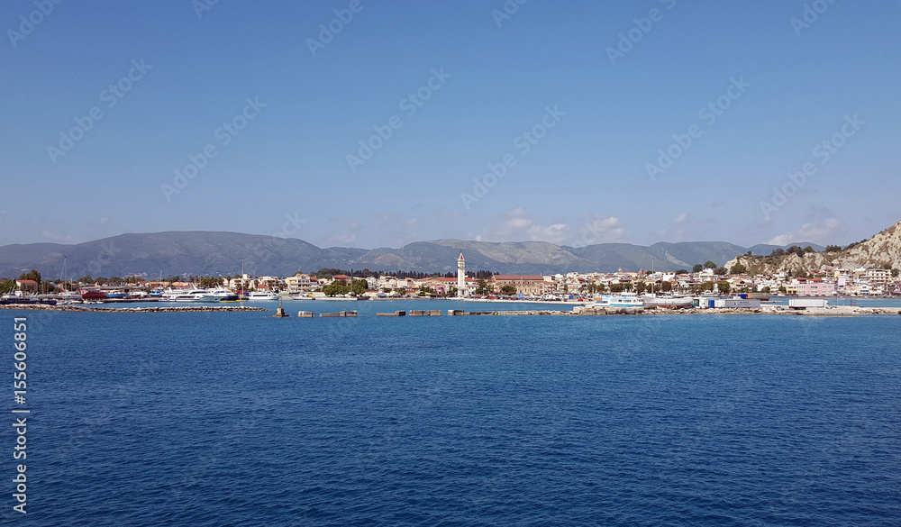 Zante town panorama from the sea