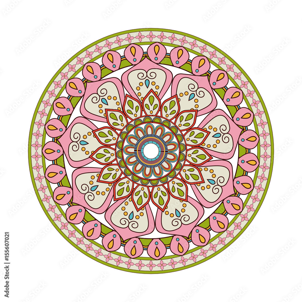 mandala decorative round lace style. vintage pattern filled vector illustration